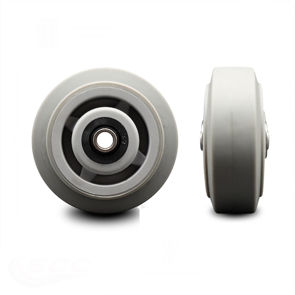 SCC-5" Thermoplastic Rubber Flat Tread Wheel Only w/Roller Bearing-350 lbs Cpty